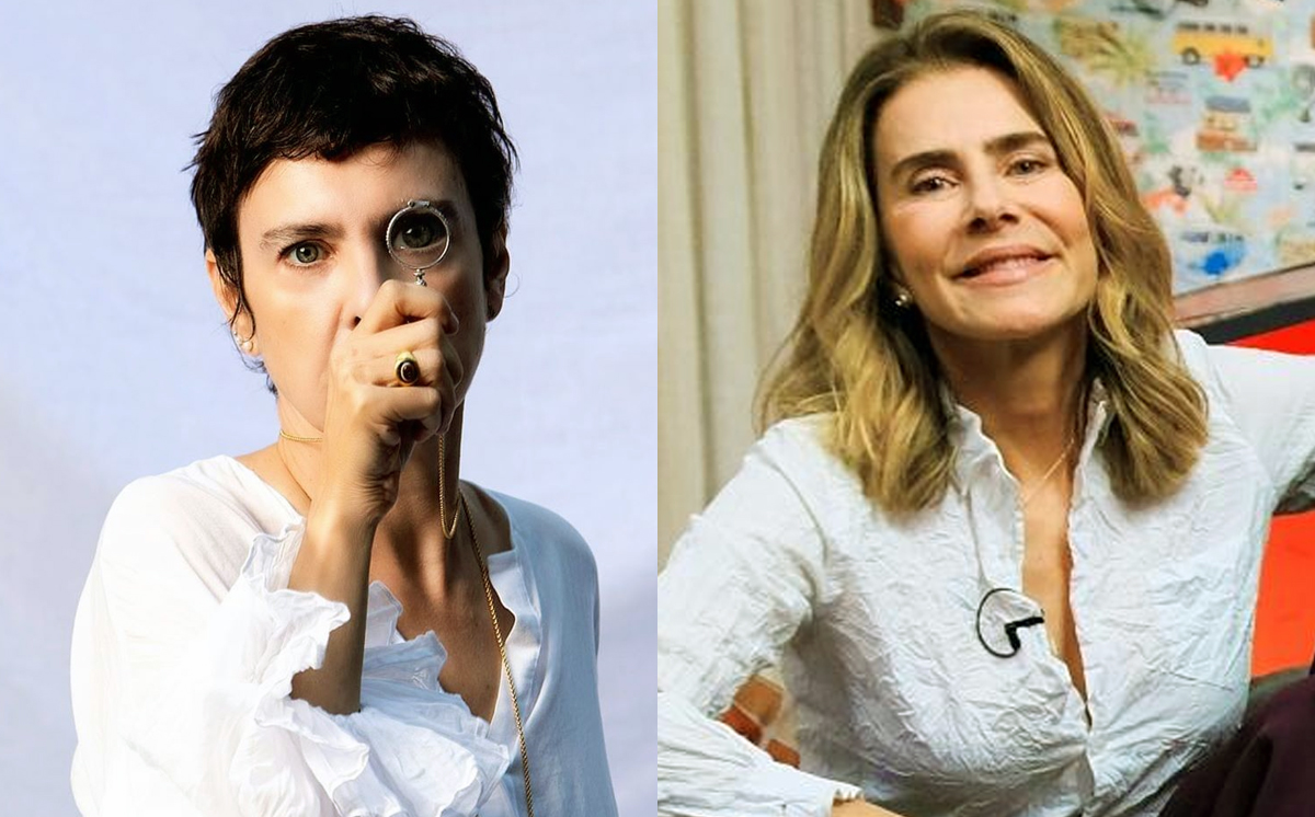 Maitê Proença e Adriana Calcanhotto riem de notícia sobre romance, mas não negam 